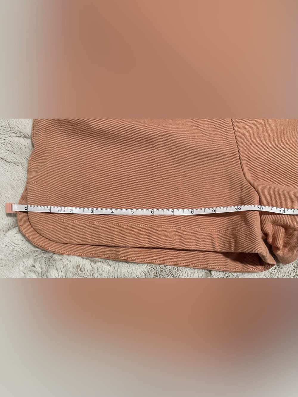 Love Riche High-Waist Button Front Shorts in Terracotta - Picture 3 of 9